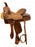 16" Roper Style saddle with roughout leather hard seat. Saddle features rough - Medieval Replicas