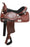 Economy style western saddle with basket weave tooling 16" - Medieval Replicas