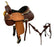 16" Economy Barrel Horse Saddle Set with basket stamp tooling, copper beads - Medieval Replicas