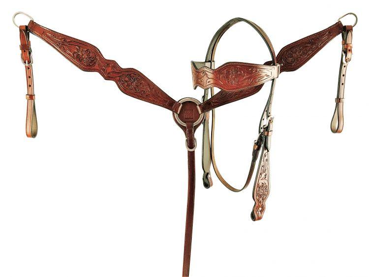 17" Wade Style Economy Roping Horse Saddle Set With Basket Weave/Floral Tool - Medieval Replicas