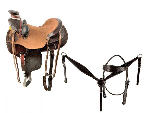 16", 17" Wade Style Economy Roping Horse Saddle Set - Medieval Replicas