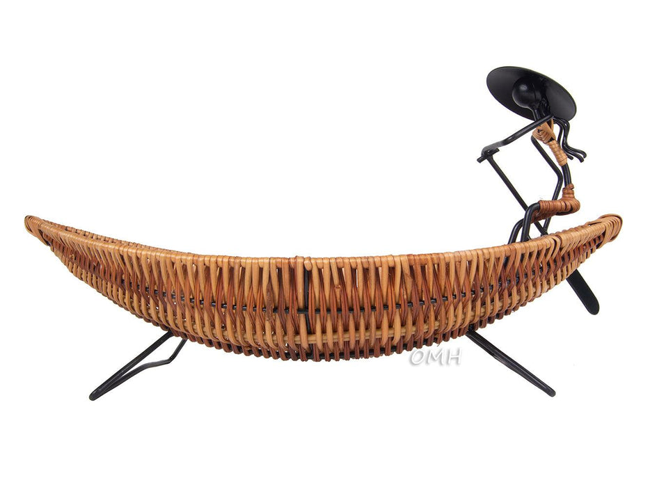 Asian Style Tranquility Boat Basket Home and Decor - Medieval Replicas