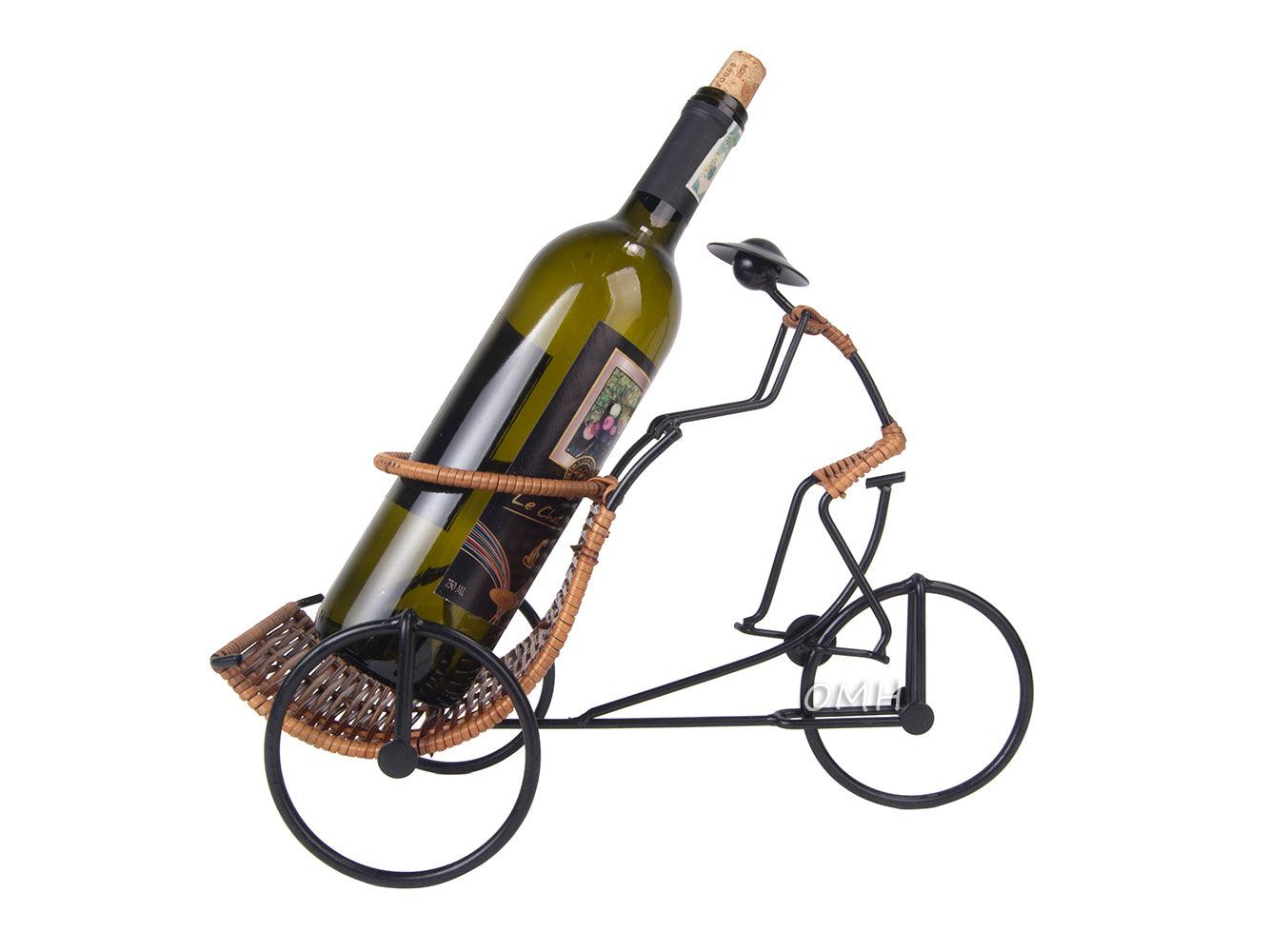 Asian Style Rickshaw Cyclist Wine Holder - Medieval Replicas