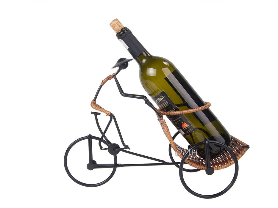 Asian Style Rickshaw Cyclist Wine Holder - Medieval Replicas