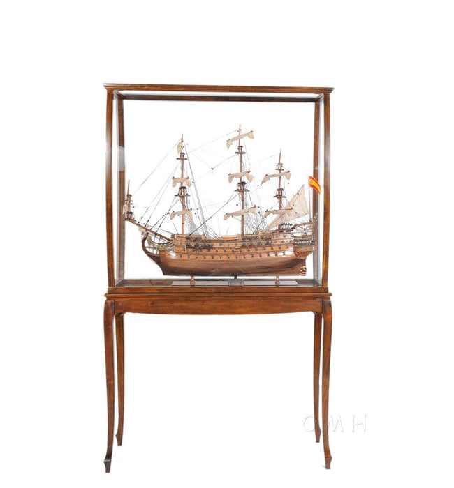 Floor Display Case- Classic Light Brown Ship Model Home Decoration - Medieval Replicas