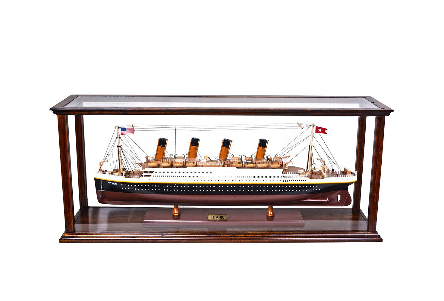 Handmade Display Case for Cruise Liner Midsize Classic Brown ship models - Medieval Replicas