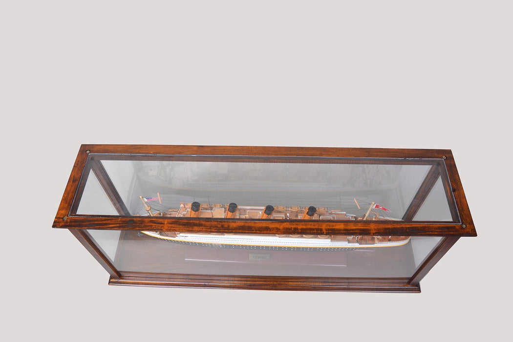 Handmade Display Case for Cruise Liner Midsize Classic Brown ship models - Medieval Replicas