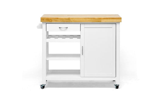 DENVER WHITE MODERN KITCHEN CART - Medieval Replicas