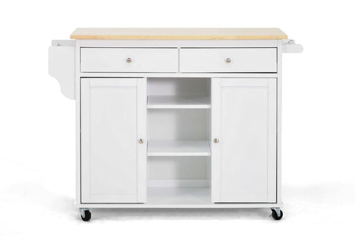 MERYLAND WHITE MODERN KITCHEN ISLAND CART - Medieval Replicas