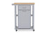 YONKERS LIGHT GREY KITCHEN CART WITH WOOD TOPONE (1) KITCHEN CART - Medieval Replicas