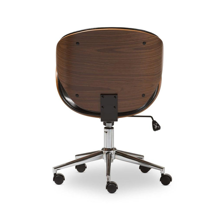 BRUCE WALNUT AND BLACK MODERN OFFICE CHAIR - Medieval Replicas