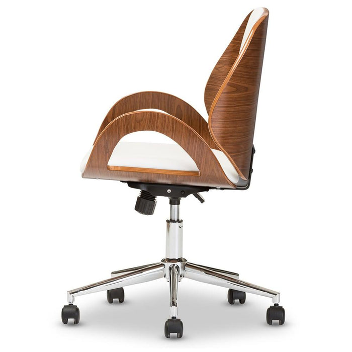 WATSON  WHITE AND WALNUT OFFICE CHAIR - Medieval Replicas