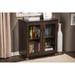 ZENTRA MODERN DARK BROWN SIDEBOARD STORAGE CABINET WITH GLASS DOORS - Medieval Replicas