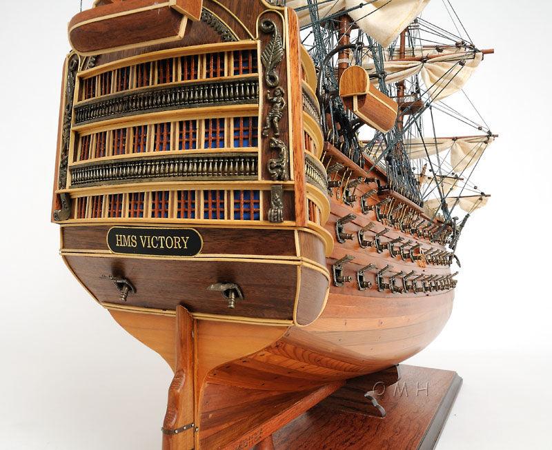 Handcrafted HMS Victory Model Ship With Ship Display Case - Medieval Replicas