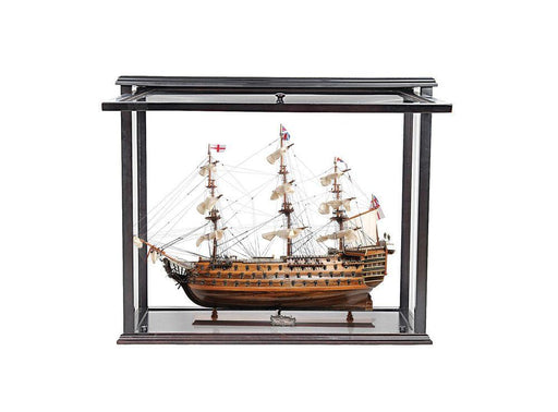 Handcrafted  HMS Victory Midsize Model Ship With Display Case  Front Open - Medieval Replicas