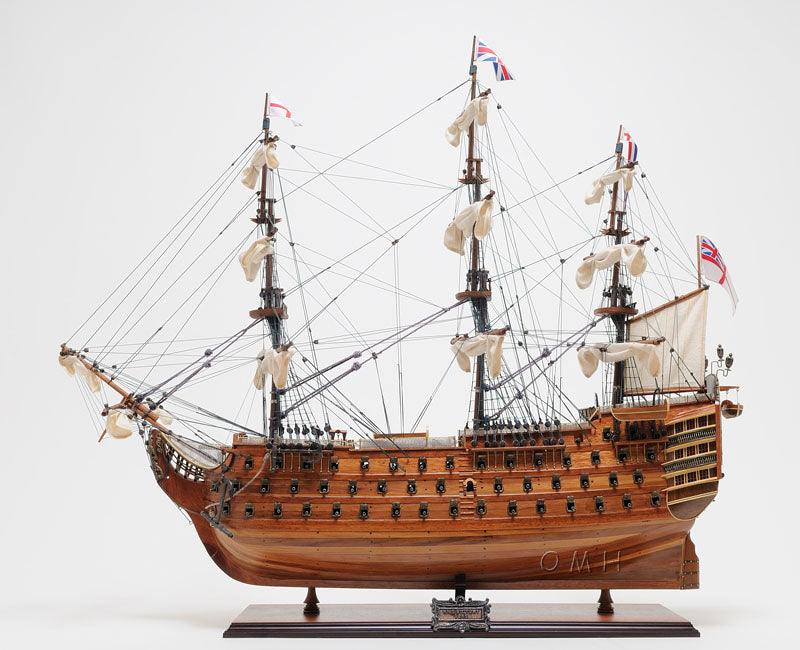 Handcrafted  HMS Victory Midsize Model Ship With Display Case  Front Open - Medieval Replicas