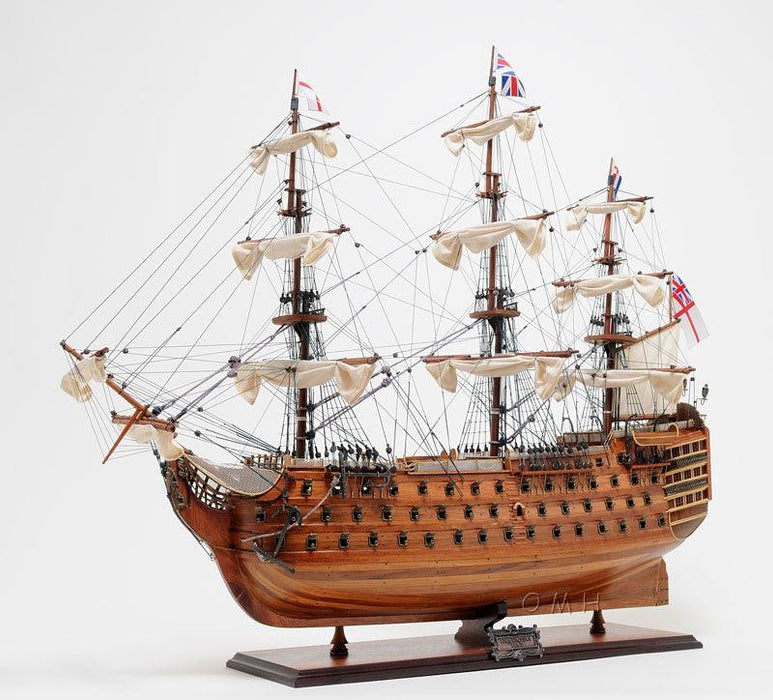 Handcrafted  HMS Victory Midsize Model Ship With Display Case  Front Open - Medieval Replicas