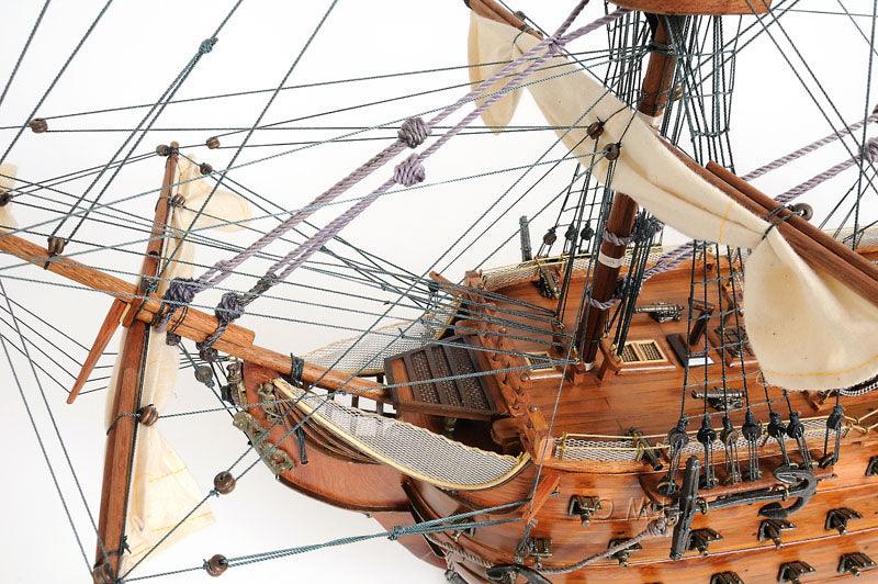 Handcrafted  HMS Victory Midsize Model Ship With Display Case  Front Open - Medieval Replicas