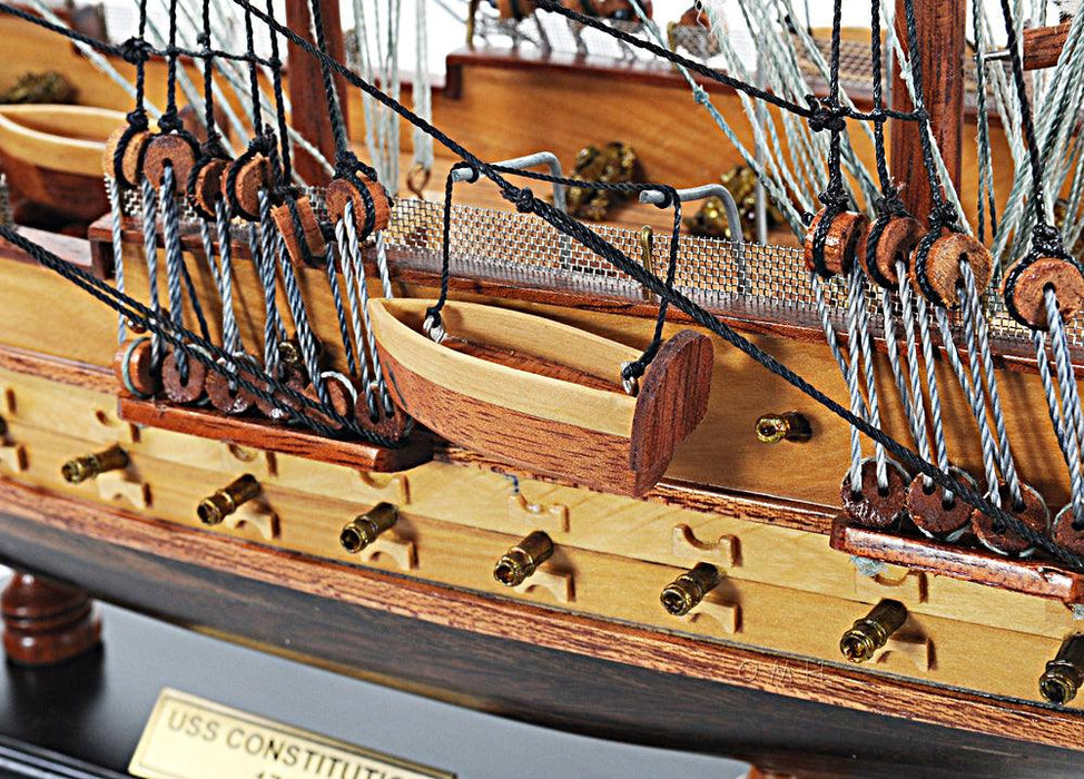 Handcrafted USS Constitution Small Model Ship With Display Case - Medieval Replicas