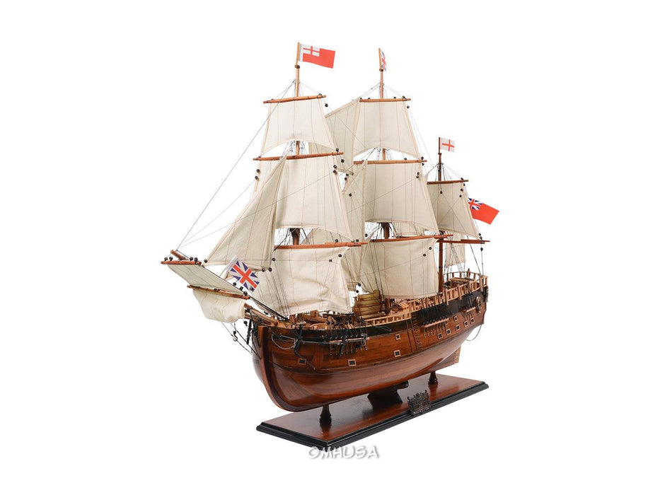 H.M.S Endeavour Handcrafted Wooden Model Ship 38 " Long - Medieval Replicas