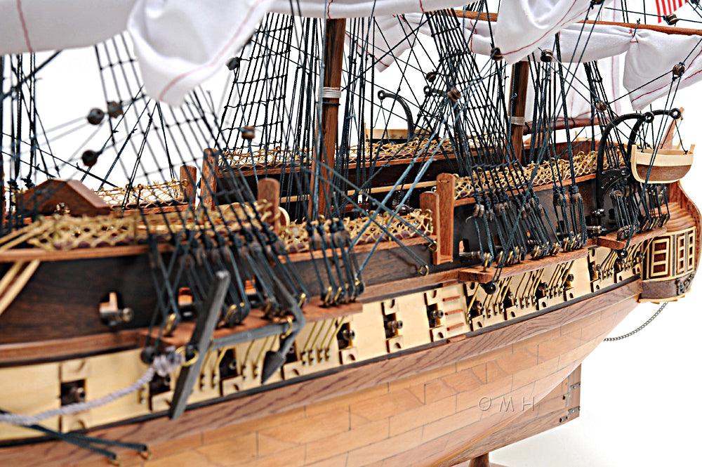 Handcrafted USS Constitution Mid size Model Ship With Display Case  Front Open - Medieval Replicas