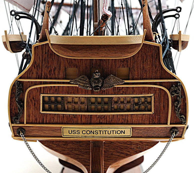 Handcrafted USS Constitution Mid size Model Ship With Display Case  Front Open - Medieval Replicas