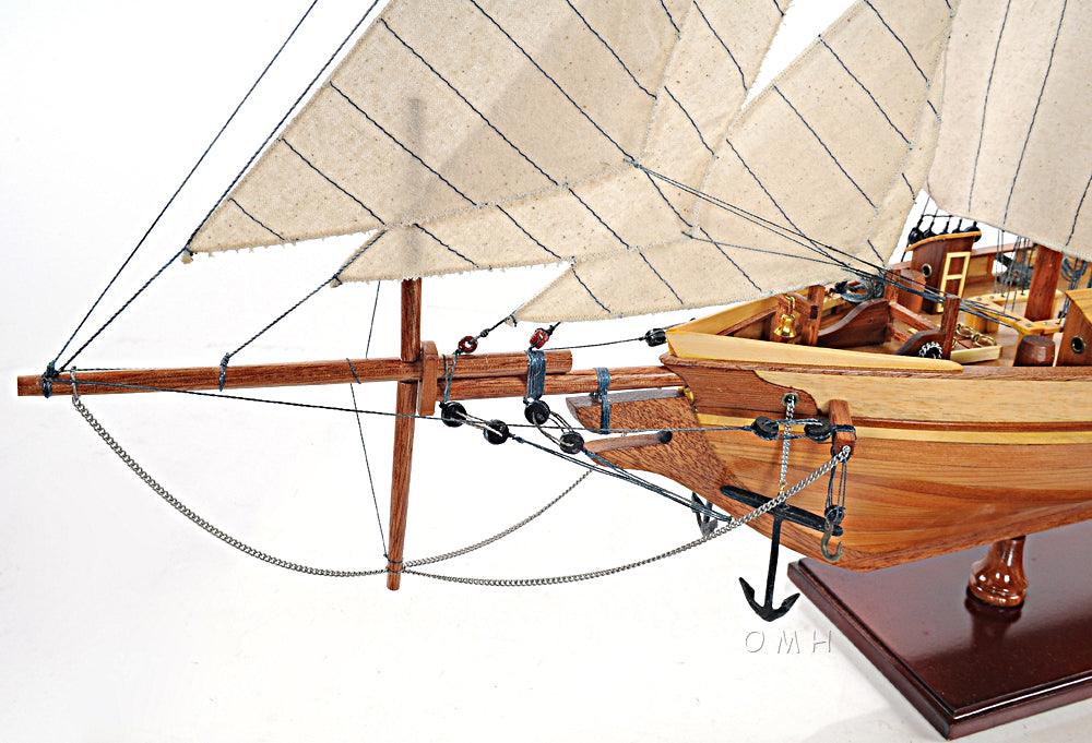 BOAT HARVEY HANDMADE WOODEN  SAIL BOAT MODEL 35" SAIL - Medieval Replicas