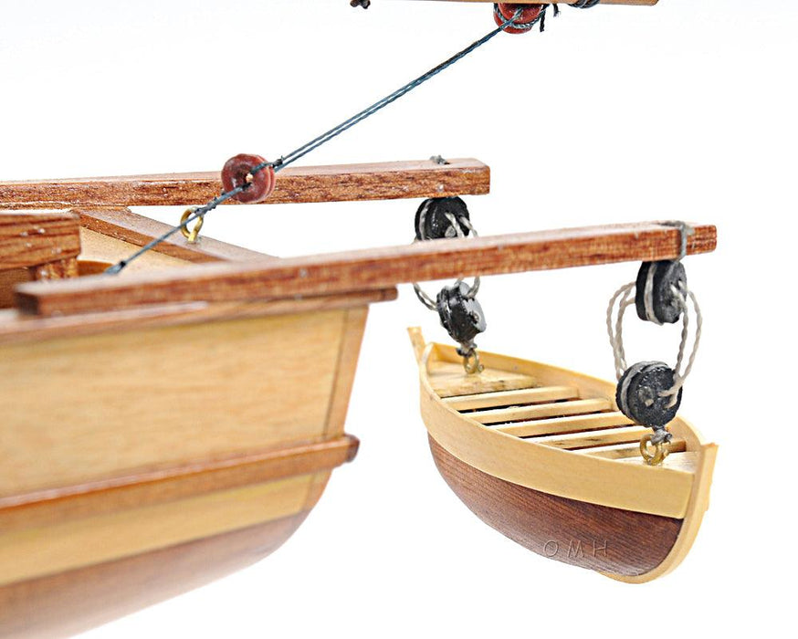 BOAT HARVEY HANDMADE WOODEN  SAIL BOAT MODEL 35" SAIL - Medieval Replicas