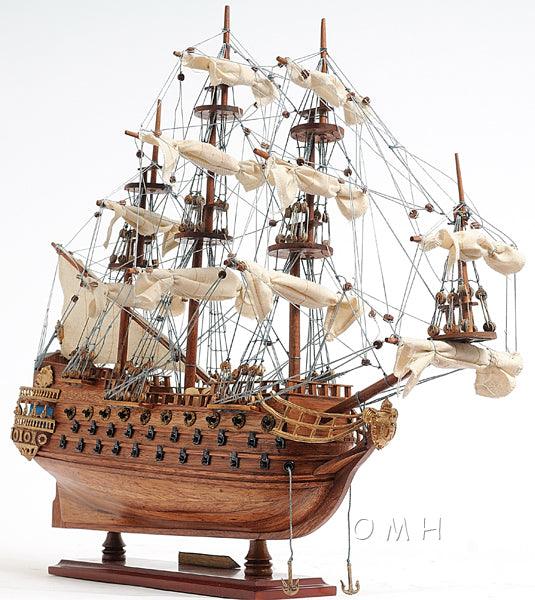 Handcrafted San Felipe Ship Small with Display Case Home Decor - Medieval Replicas