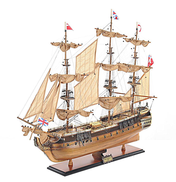 Handcrafted  HMS Surprise  Large Model Ship With Floor Display Case - Medieval Replicas