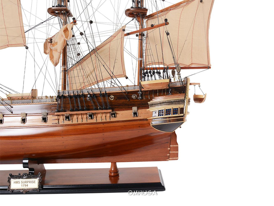 H.M.S SURPRISE Wooden Handcrafted Model Ship 37" - Medieval Replicas