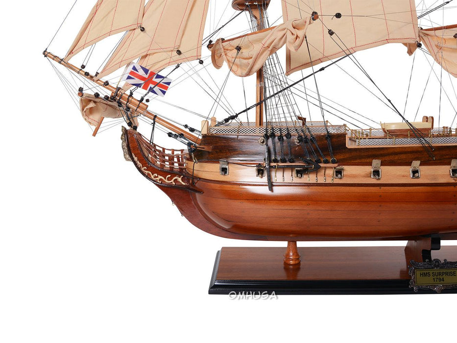 H.M.S SURPRISE Wooden Handcrafted Model Ship 37" - Medieval Replicas