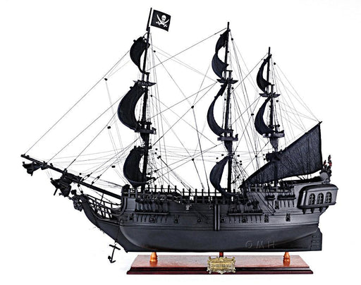 Handcrafted Black Pearl Pirate Ship Large Model With Table Top Display Case - Medieval Replicas