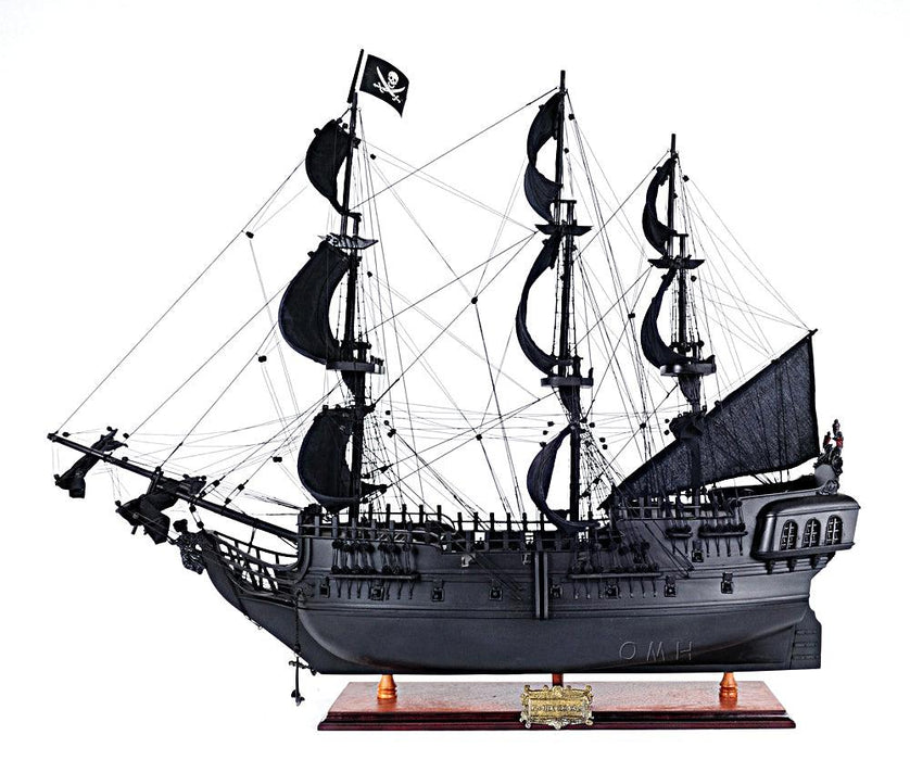 Handcrafted Black Pearl Pirate Ship Large With Floor Display Case - Medieval Replicas