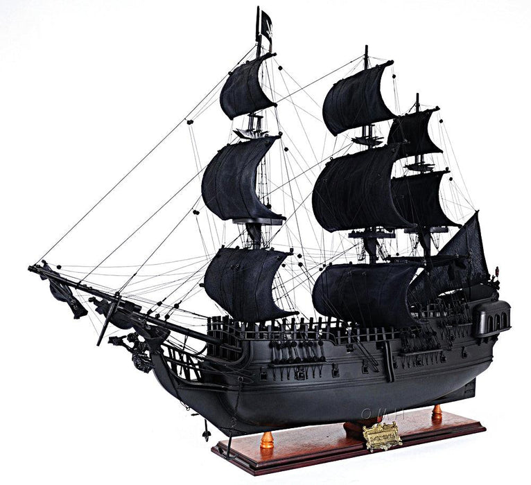 Handcrafted Black Pearl Pirate Ship Large With Floor Display Case - Medieval Replicas