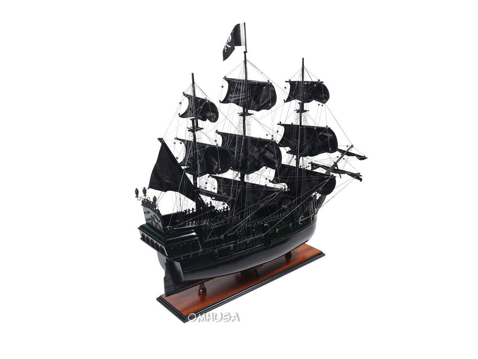 Black Pearl Pirate Handmade Wooden Ship Model 35" Long - Medieval Replicas