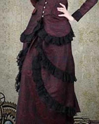 Steampunk Trousers & Skirts :: Brocade Dinner Skirt Woman's Costume - Medieval Replicas