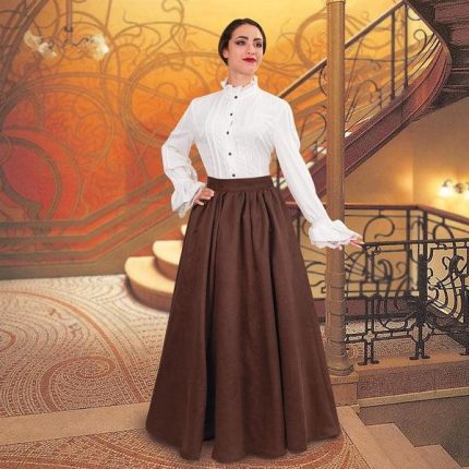 Medieval Chocolate Brown Long Skirt |chocolate brown long dress