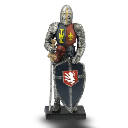 Mini Medieval Armored Knight Statue w/ Lion Shield