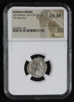 Julia Maesa Silver Denarius NGC Certified Slab(CH-XF)