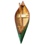 Green Canoe with Ribs Curved Bow