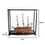 USS Constitution Large With Table Top Display Case