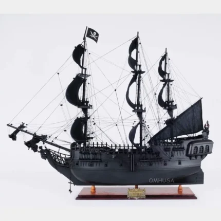 Black Pearl Pirate Ship Large With Table Top Display Case