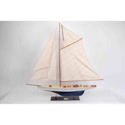 Defender Painted Large Sailboat Schooner Yacht Model 31 Inches Long