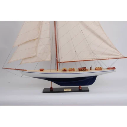 Defender Painted Large Sailboat Schooner Yacht Model 31 Inches Long