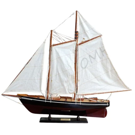 America Painted Medium Sailboat Schooner Yacht Model