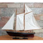 America Painted Medium Sailboat Schooner Yacht Model