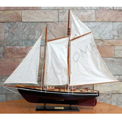 America Painted Medium Sailboat Schooner Yacht Model