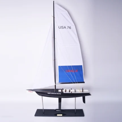 BMW Oracle Painted Medium Sailboat Schooner Yacht Model 31 Inches Long