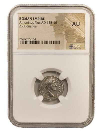 Roman Silver Denarius of Antoninus Pius (AD 138-161)  NGC(AU)